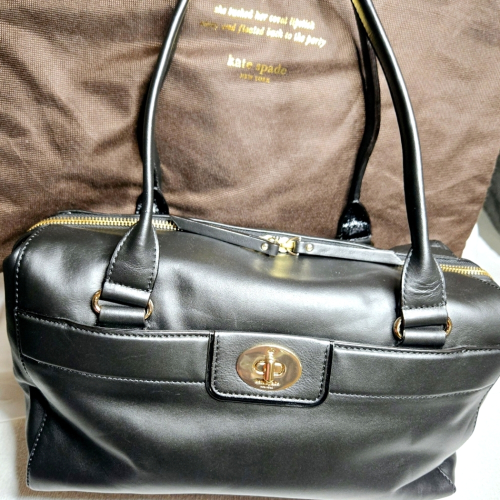 Black leather Kate Spade handbag